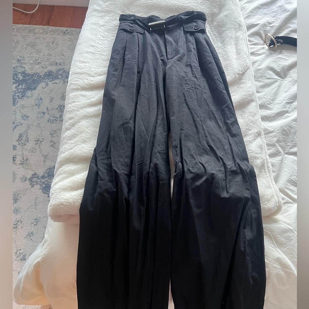 High waisted, vintage ellen Tracy wide leg pants, cotton-linen blend